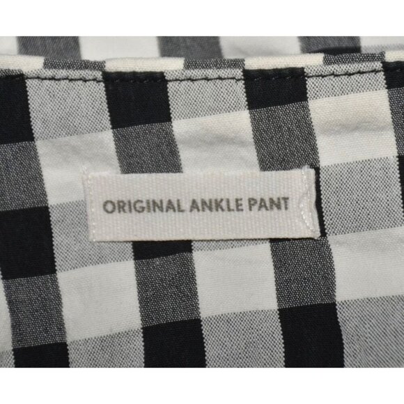 Loft Original Ankle Pant Size 10 Black  White Gingham Pattern Tapered Leg Pocket - Picture 8 of 11